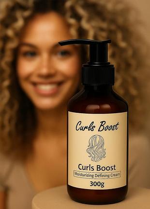 Curls boost moisturizing defining cream 300 г – крем для кудрявых волос, увлажнение и четкое формирование завитка