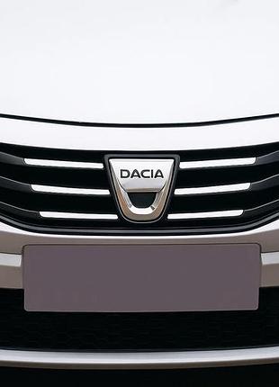 Накладка на передню решітку (нерж.) для dacia sandero 2007-2013 рр