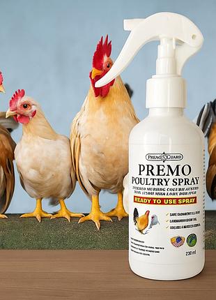 Premo poultry spray 250 мл – натуральный спрей-репеллент от клещей, блох, вшей и паразитов у птиц