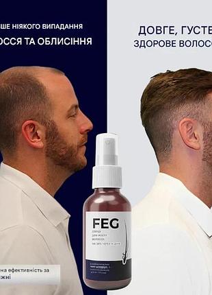 Спрей для росту волосся feg plus (50 мл) – інтенсивна сироватка проти випадіння, на основі женьшеню та кофеїну