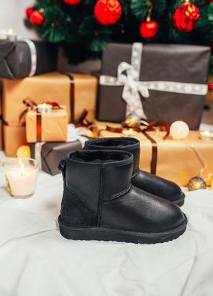 Ugg mini уггі чорні міні4 фото