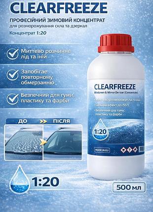 Clearfreeze (500 мл) — профессиональный зимний концентрат для разморозки стекол и зеркал (1:20)