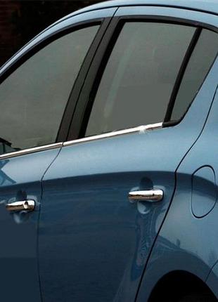 Нижние молдинги стекол нержавейка (4 шт.) для hyundai i-20 2012-2014 гг