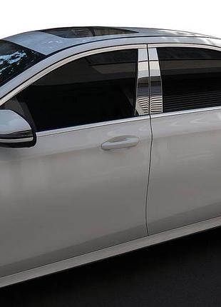 Накладки на стойки из нержавеющей стали для mercedes e-сlass w213 2016-2023 гг