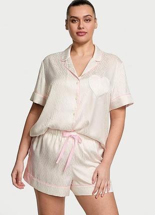 Сатиновая пижама виктория сикрет victoria’s secret satin short pajama set