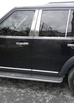 Накладки на дверные стойки из нержавеющей стали (6 шт) для land rover discovery iv 2009-2017 гг