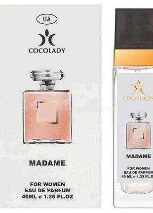 Парфюмированная вода для женщин 40мл madame аромат chanel coco mademoiselle тм cocolady