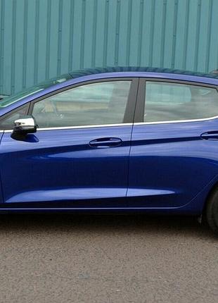 Нижние молдинги окон нержавейка (8 шт) для ford fiesta 2017- гг