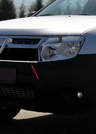 Накладки на решітку радіатора (нерж.) для renault duster 2008-2017 рр