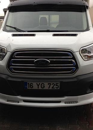 Накладка на передній бампер ince (2014-2019, під фарбування) для ford transit 2014- рр
