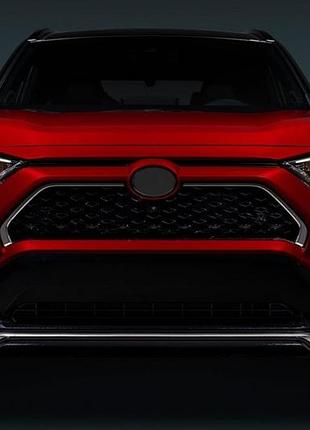 Хромированные накладки на решетку (2 шт) для toyota rav 4 2019- гг