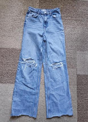 Джинсы zara женские 36 голубые