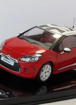Citroen ds3 "sport chic" 2011, ixo models. 1:43 коробка и бокс. сетроэн ds3 2011