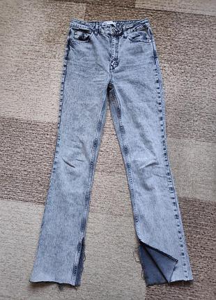 Серые джинсы zara xs-s 26 женские