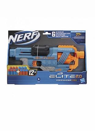 Новий у коробці оригінальний бластер nerf elite 2.0 commander rd-6 (e9485)