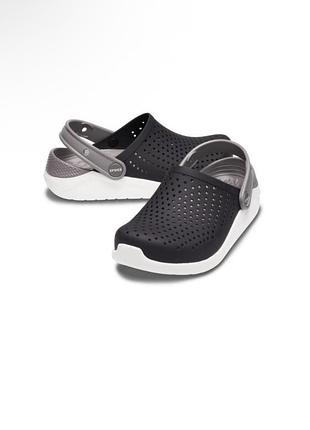 Крокс лайтрайд клог дитячі чорні crocs kids’ literide clog black/white