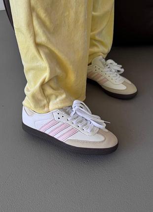 Adidas samba white pink beige