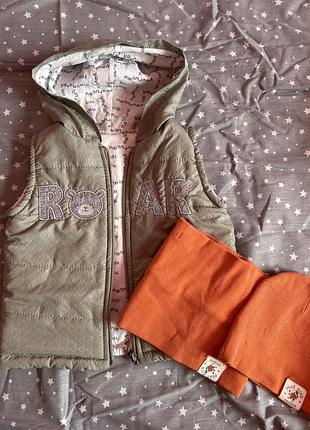 Жилетка +шапка з шарфом 1-2