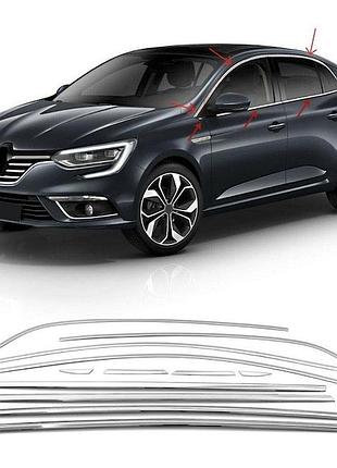 Полный комплект окантовки окон (sedan, 12 шт., нержавейка) carmos - турецкая нержавеющая сталь для renault megane iv 2016-2025 гг