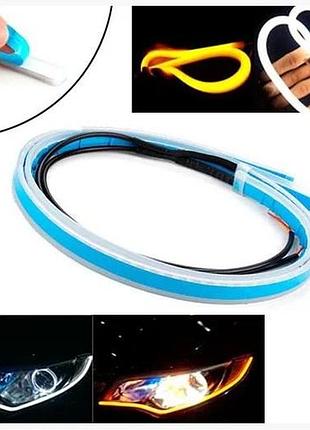 Led дхо с повторителем поворотов 60 см! дневные ходовые огни (дхо) + поворотник nts011-wy