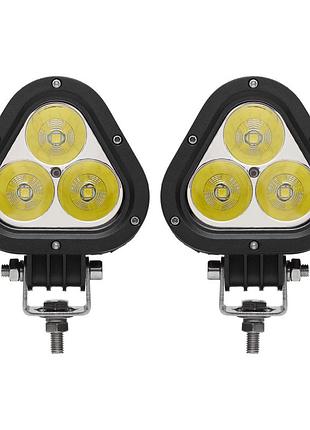 Комплект світлодіодних led фар jr-35w cree chip направлене світло трикутна (spot+flood) 12/24v