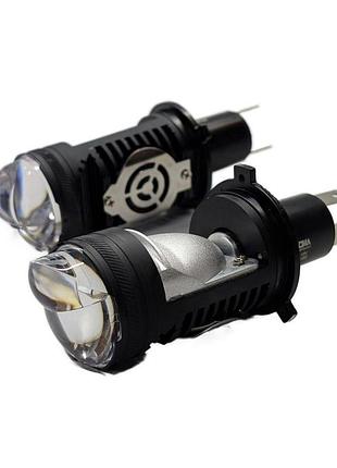Комплект світлодіодних лінз headlight t9 bi-led h4 mini 12v
