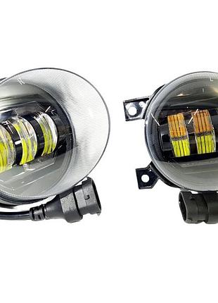 Комплект протитуманних led фар starlight volkswagen vw t5/jetta 6/golf 6/touareg/tiguan/caddy жовте/біле світло 40w птф fog