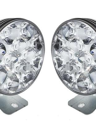 Комплект led фар 12 диодов! с 9 до 85 вольт! 20w. 6000k. 2000lm. светодиодная лэд фара l-33.