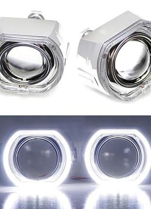 Ангельские глазки, накладки на линзы , маска sigma led cree g137 3" дюйма 70мм , ярко белые (комплект 2шт)