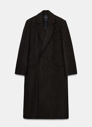 Коричневе пальто zara