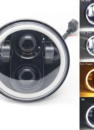 Штатные фары на ниву ваз 2101, газ 24, ваз 2121, уаз. led фара! 90w. светодиодная лэд фара 7 дюймов.