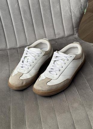 Білі шкіряні кеди zara 32 розмір устілка 21 см