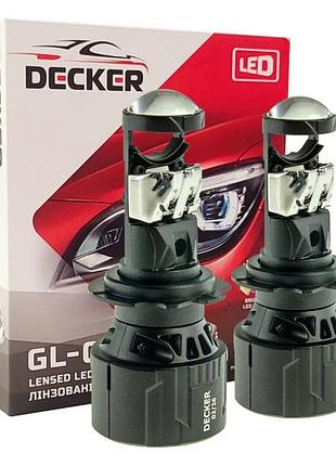Міні-лінзи decker gl-02 цоколь h7 лінза з світлотіньовим кордоном в 6000k 12-24v 45w 8000lm у штані місця!