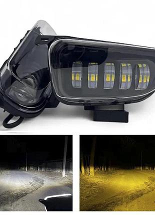 Штатные противотуманные фары led птф volkswagen transporter t4 96-2003 / фольцваген транспортер т4 желтый+белый 100w