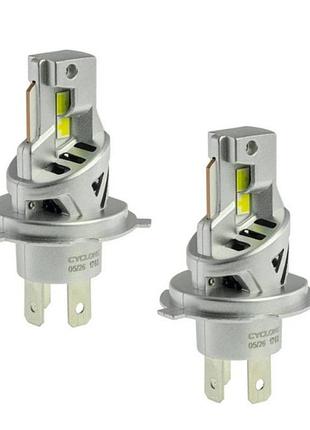 Светодиодные авто led лампы cyclone type-51 цоколь h4 6000k 12v 70w на комплект! 8000lm в штатные места! c обманкой