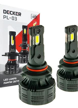 Светодиодные авто led лампы decker pl-03 цоколь hb3 (9005) 5000k 12-24v 130w на комплект! canbus 12000lm в штатные места!