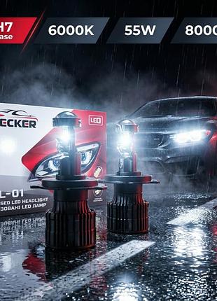 Міні-линзи decker gl-01 цоколь h7 лінза зі світлотеневим кордоном на 6000 k 12-24 v 55 w 8000 lm у штани місця!