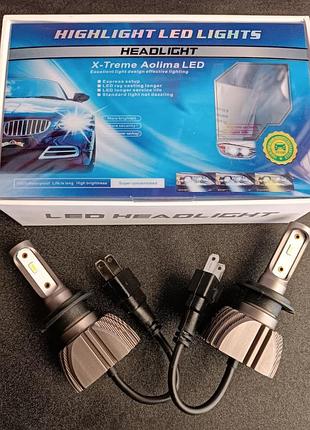 Комплект led ламп alllight s3 h7 50w 6500k 7000lm з пасивним охолодженням (philips technology)