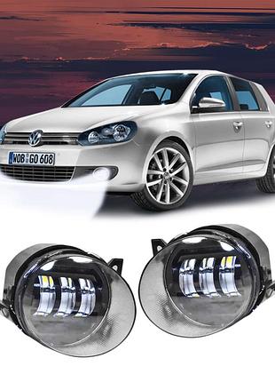 Штатные противотуманные фары volkswagen polo, golf фары 40w два режима белый+желтый стг! vw jetta caddy