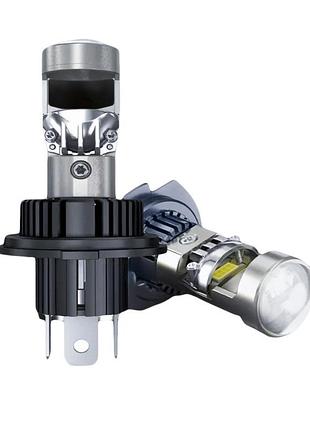 Світлодіодні лінзи t40 h4 mini 80w 15000lm чипи-корейські headlight bi-led 6000k 12v 24v обманка захисту