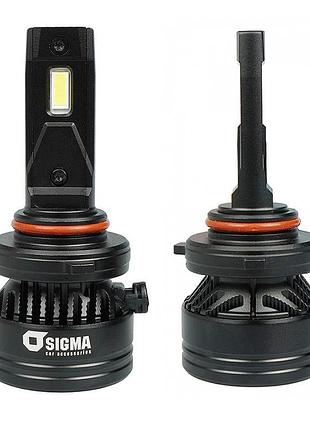 Штатные led лампы hb3 (9005) светодиодные sigma x3 hb3 яркости света 90w 5500k 12v canbus