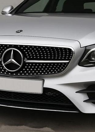 Передняя решетка diamond black (для avantgarde/amg-line/e43 amg/e53 amg 2016-2020) с местом под камеру для mercedes e-сlass w213