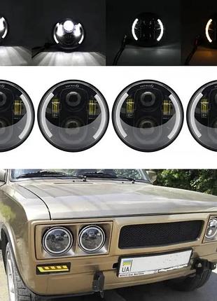 Штатна оптика 2шт! фари на ваз 2106 60ватт універсальні led-рани! 60w. світлодіодна лед фара 5,75 дюймів.