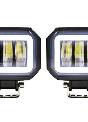 Led фары на мотоцикл , скутер (2шт) + ангельские глазки + фары с линзой и свето-теневой границей!! 30w 12-24v
