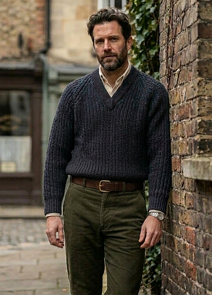 Jaeger vintage 🇬🇧винтажный шерстяной свитер v - образный 50-60s