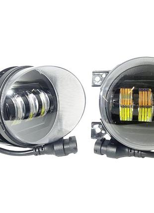 Комплект протитуманних led фар starlight volkswagen vw golf/jetta/polo/touareg/tiguan/caddy жовте/біле світло 40w птф fog