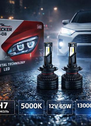 Светодиодные авто led лампы decker pl-08 цоколь h7 12v 130w на комплект! canbus 13000lm в штатные места!