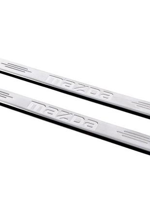Накладка на пороги carmos (нерж) v-1 4 накладки v-1 для mazda 2 2003-2007 рр