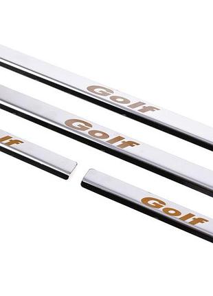 Накладки на пороги carmos v1 (нерж) 2 дверний для volkswagen golf 6 2008-2014 рр