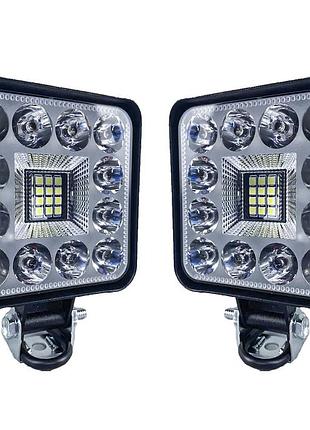 Комплект фар (2шт) led квадратна на трактор, ближнє світло, задній хід 48w 6000k (8.5см х 8.5см х 1.5см)